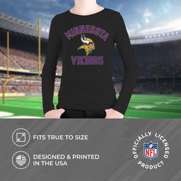 Minnesota Vikings NFL Gameday Youth Football Long Sleeve Shirt - Black