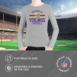 Minnesota Vikings NFL Youth Property Of Long Sleeve Lightweight T Shirt - Sport Gray