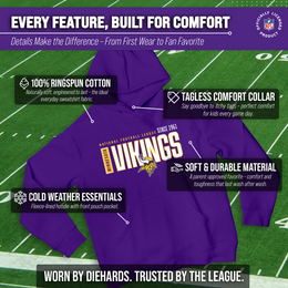 Minnesota Vikings NFL Youth Modern Endzone Football Fleece Hooded Sweatshirt - Purple