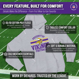 Minnesota Vikings NFL Youth Property Of Hooded Sweatshirt - Sport Gray