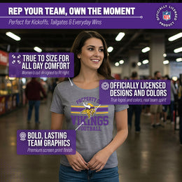 Minnesota Vikings NFL Womens Short Sleeve Property of Tshirt - Gray
