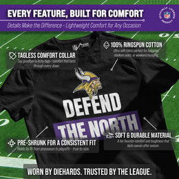 Minnesota Vikings NFL Adult Team Slogan Unisex T-Shirt - Black