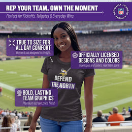 Minnesota Vikings NFL Womens Team Slogan Short Sleeve Tshirt - Charcoal