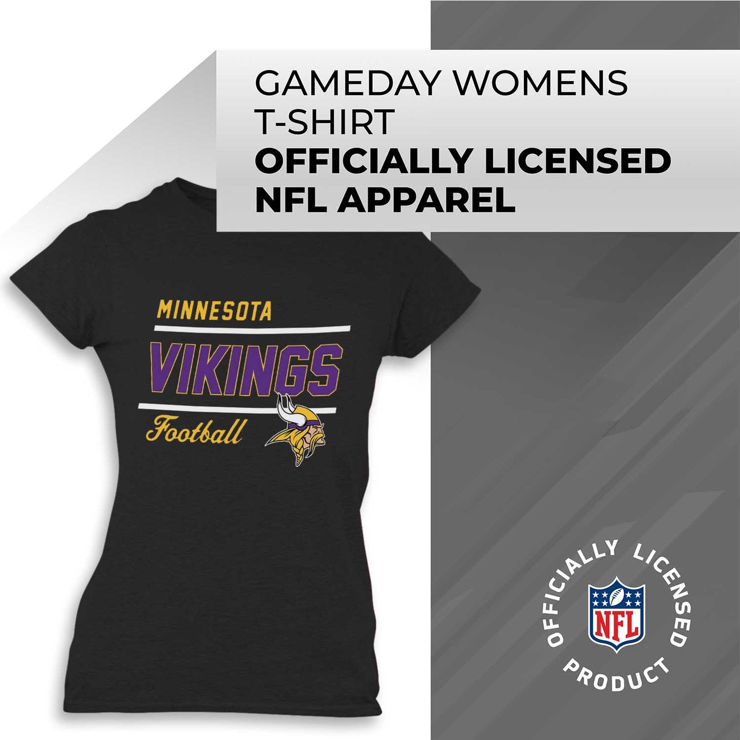Minnesota Vikings NFL Womens Plus Size Relaxed Fit T-Shirt - Black
