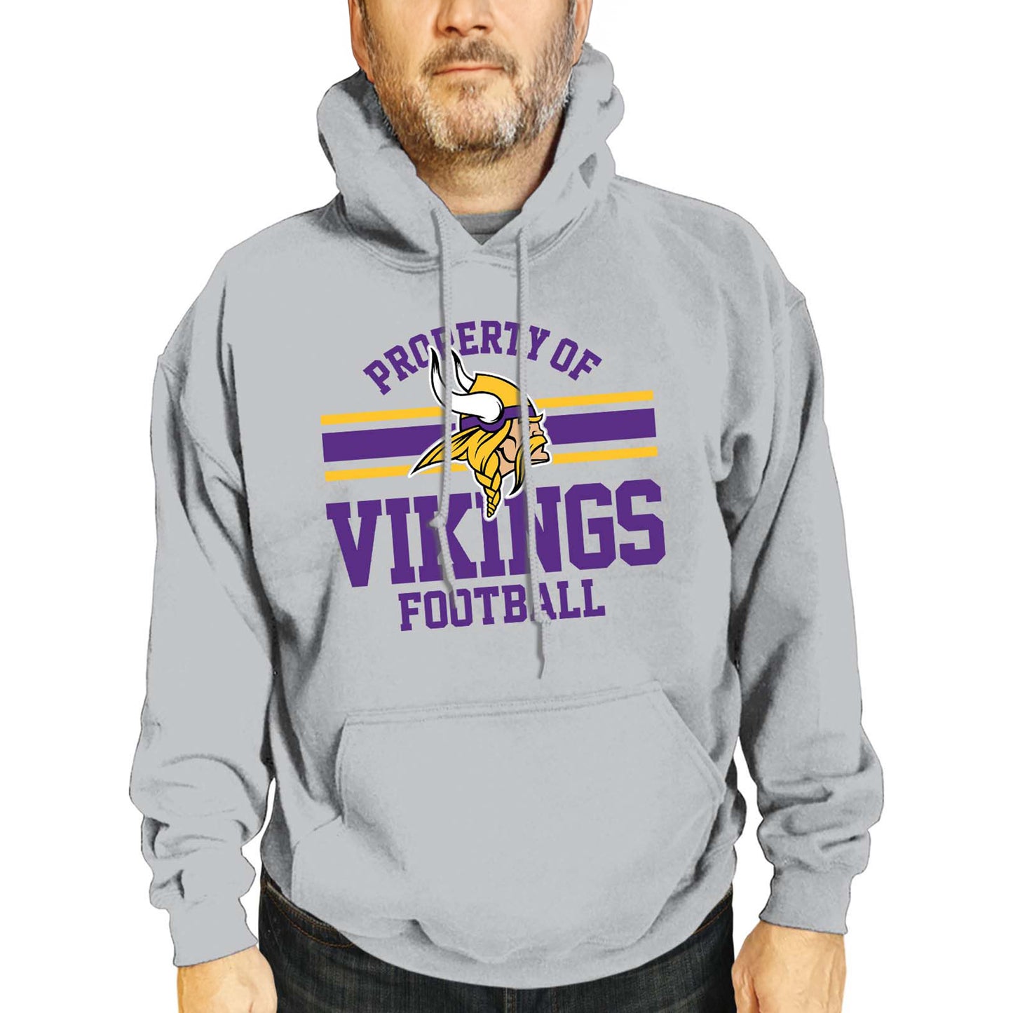 Minnesota Vikings NFL Adult Property Of Hooded Sweatshirt - Sport Gray