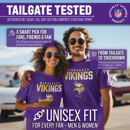 Minnesota Vikings Adult NFL Diagonal Fade Color Block T-Shirt - Purple