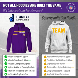 Minnesota Vikings Adult NFL Speed Stat Sheet Fleece Hooded Sweatshirt - Purple