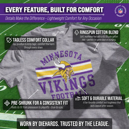 Minnesota Vikings NFL Adult Short Sleeve Team Stripe Tee - Sport Gray