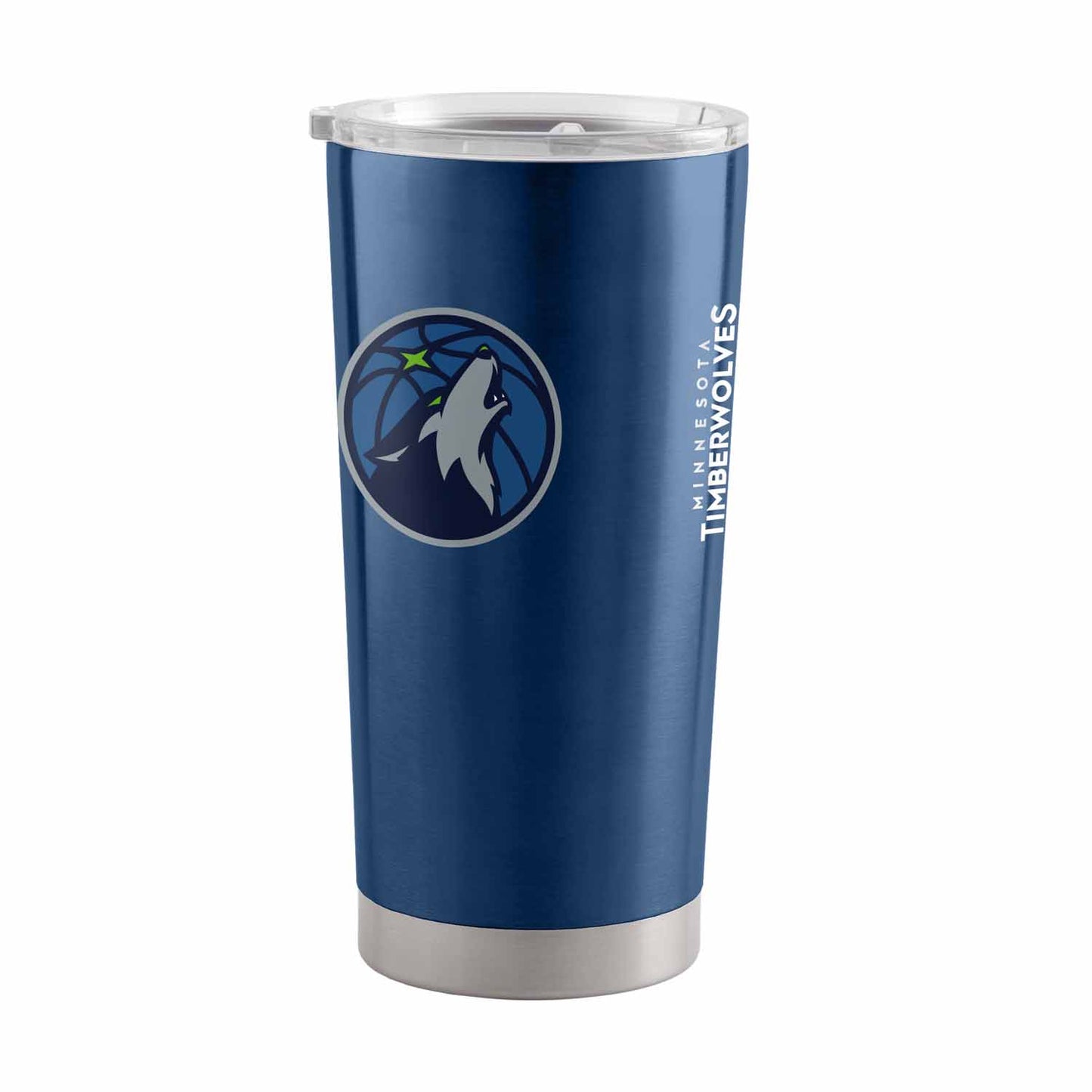 Minnesota Timberwolves NBA Basketball 20oz Stainless Steel Vacuum Insulated Game Day Tumbler with Silicone Grip - Navy