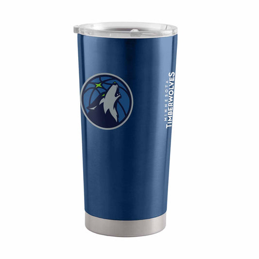 Minnesota Timberwolves NBA Basketball 20oz Stainless Steel Vacuum Insulated Game Day Tumbler with Silicone Grip - Navy