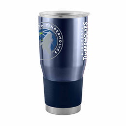 Minnesota Timberwolves NBA Basketball 30oz Stainless Steel Vacuum Insulated Game Day Tumbler with Silicone Grip - Navy