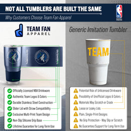 Minnesota Timberwolves NBA Basketball 30oz Stainless Steel Vacuum Insulated Game Day Tumbler with Silicone Grip - Navy