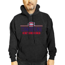 Montreal Canadiens NHL Adult Heather Charcoal True Fan Hooded Sweatshirt Unisex - Charcoal