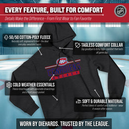 Montreal Canadiens NHL Adult Heather Charcoal True Fan Hooded Sweatshirt Unisex - Charcoal