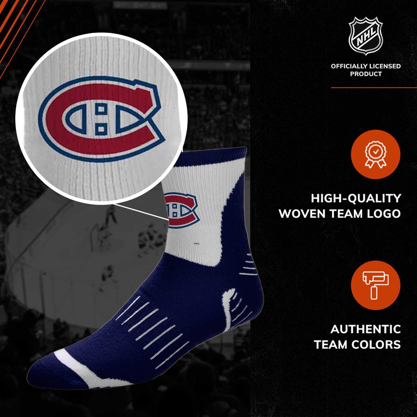 Montreal Canadiens NHL Youth Surge Socks - Navy
