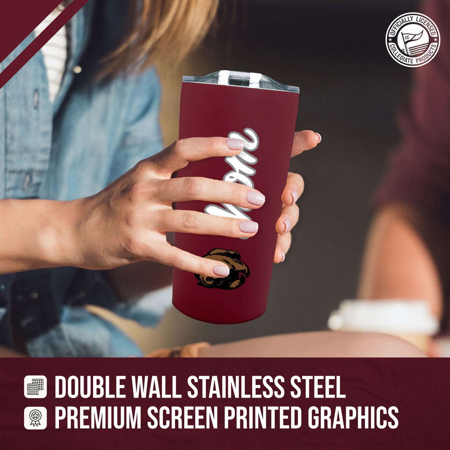 Montana Grizzlies NCAA Stainless Steel Travel Tumbler for Mom - Maroon