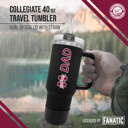 Mississippi State Bulldogs Collegiate 40oz Stainless Steel Travel Tumbler with Handle for Dad - Black