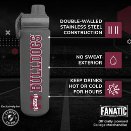 Mississippi State Bulldogs NCAA Stainless Steel Water Bottle - Sport Gray
