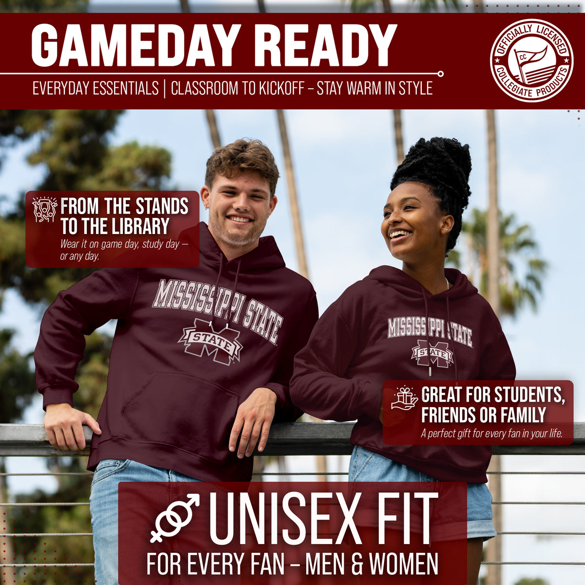 Mississippi State Bulldogs Arch & Logo Gameday Hoodie - Team Color