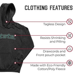 Michigan State Spartans NCAA Adult Cotton Blend Charcoal Hooded Sweatshirt - Charcoal
