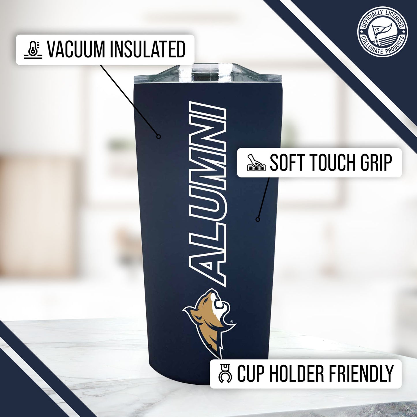Montana State Bobcats Collegiate Stainless Steel Travel Tumbler for Alumni - Navy