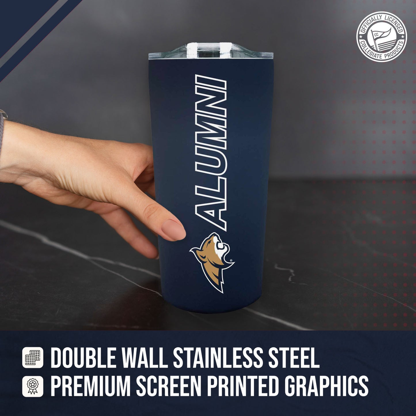 Montana State Bobcats Collegiate Stainless Steel Travel Tumbler for Alumni - Navy