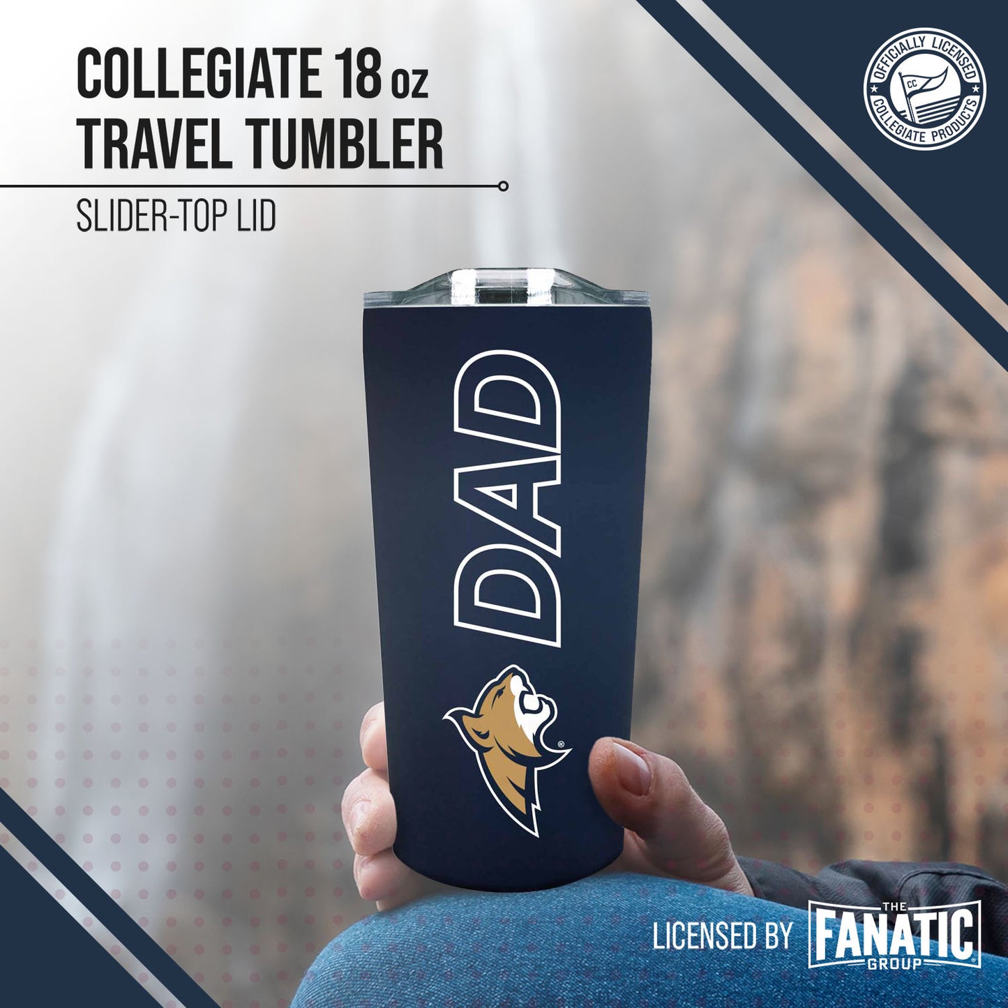 Montana State Bobcats NCAA Stainless Steel Travel Tumbler for Dad - Navy