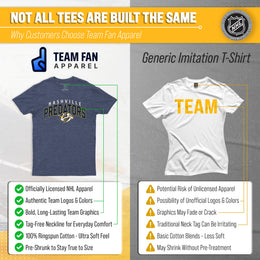 Nashville Predators NHL Adult Powerplay Heathered Unisex T-Shirt - Navy