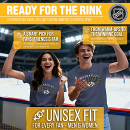 Nashville Predators NHL Adult Powerplay Heathered Unisex T-Shirt - Navy