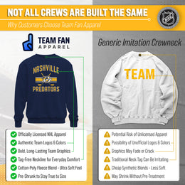 Nashville Predators Adult NHL Faceoff Hockey Fleece Crewneck Sweatshirt - Navy