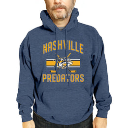 Nashville Predators Adult NHL Faceoff Hockey Fleece Hooded Sweatshirt- Jersey Stripe - Navy
