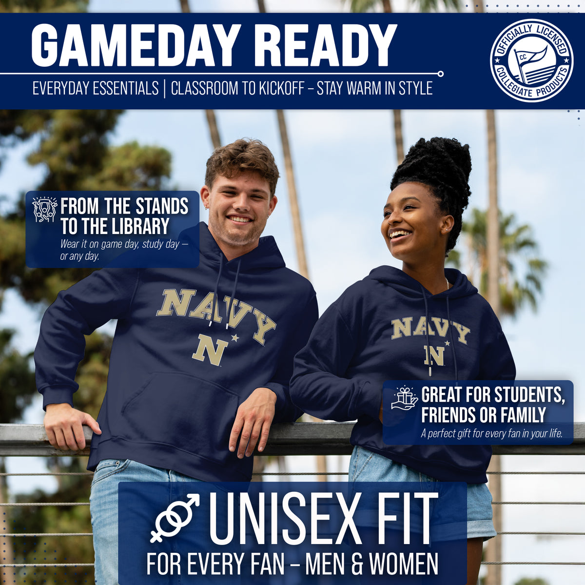 NAVY Arch & Logo Gameday Hoodie - Navy