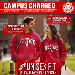 NC State Wolfpack NCAA Adult Tackle Twill Hooded Sweatshirt - Red