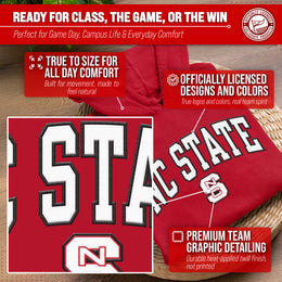 NC State Wolfpack NCAA Adult Tackle Twill Hooded Sweatshirt - Red