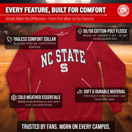 NC State Wolfpack Adult Tackle Twill Crewneck - Red