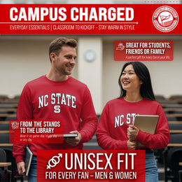 NC State Wolfpack Adult Tackle Twill Crewneck - Red
