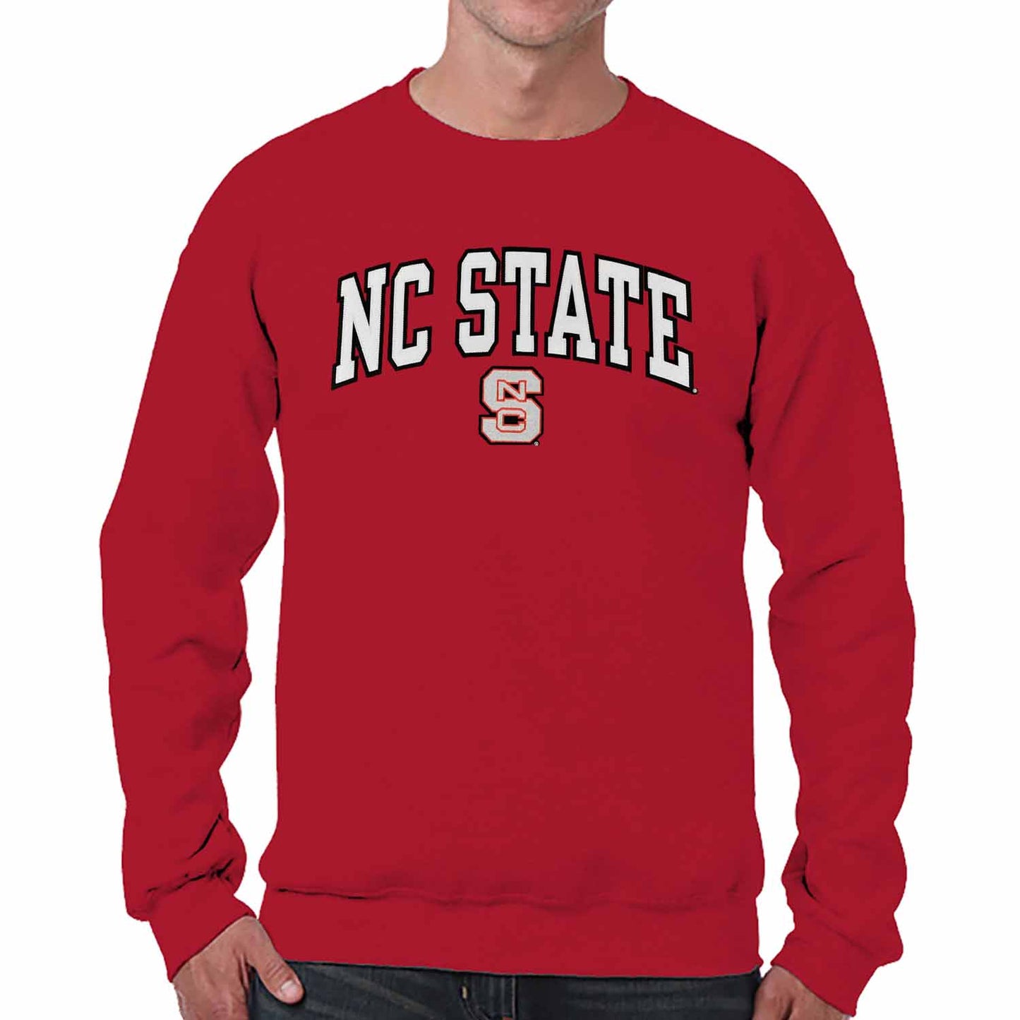 NC State Wolfpack Adult Tackle Twill Crewneck - Red