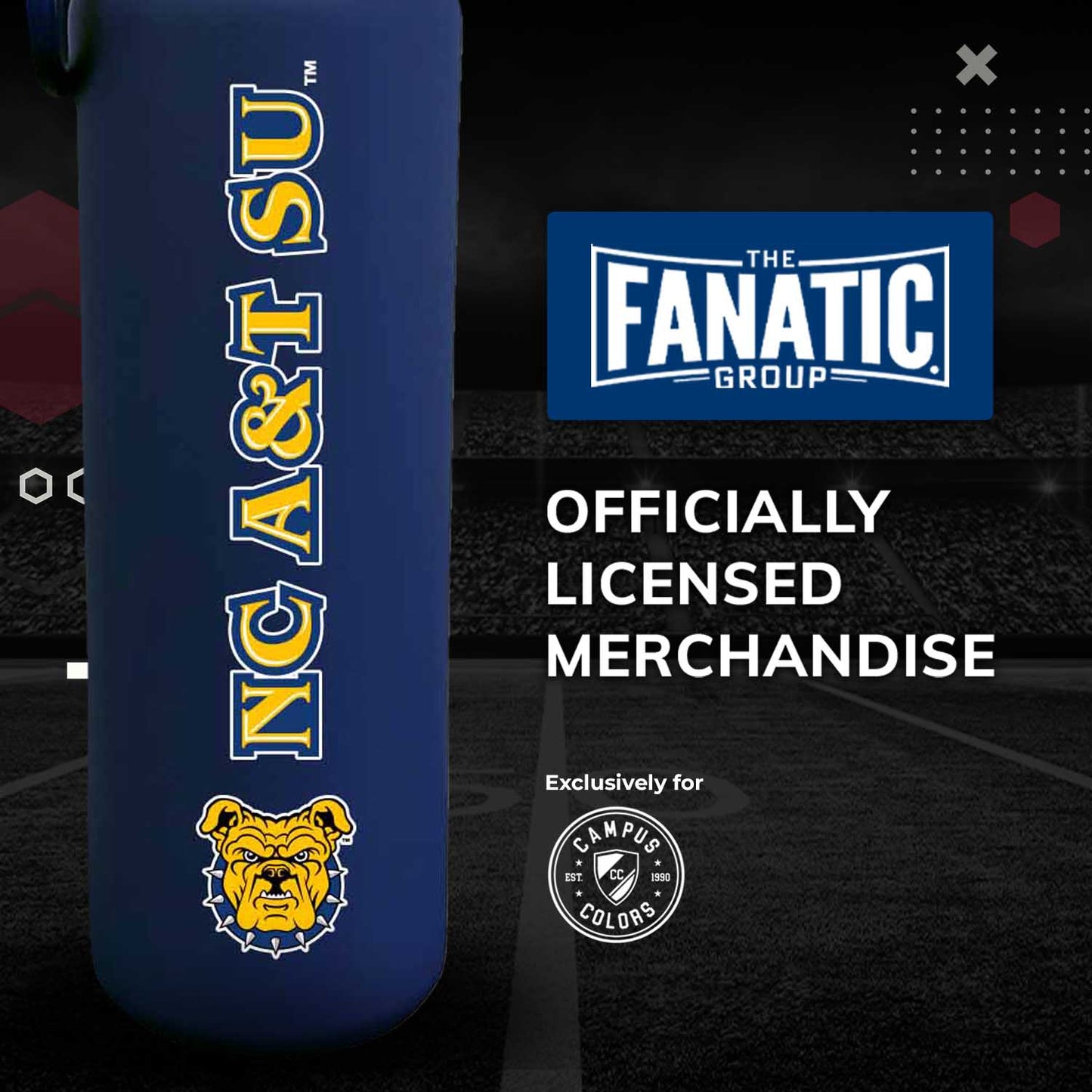 North Carolina A&T State University NCAA Stainless Steel Water Bottle - Navy