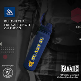 North Carolina A&T State University NCAA Stainless Steel Water Bottle - Navy
