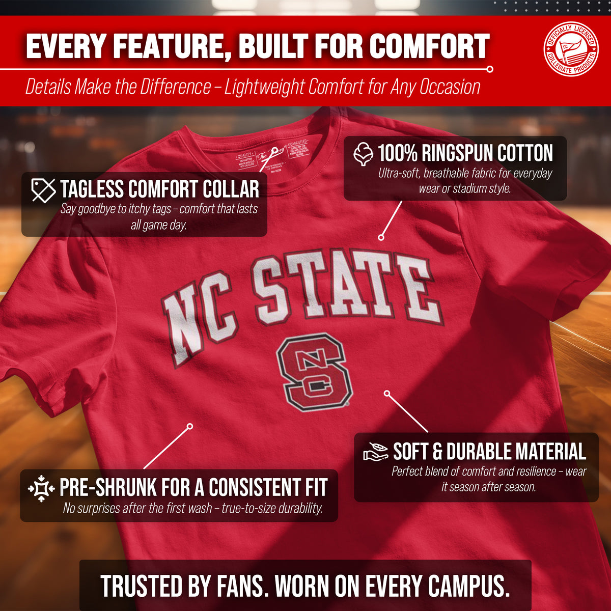 NC State Wolfpack Gameday Cotton T-Shirt for Men and Women
