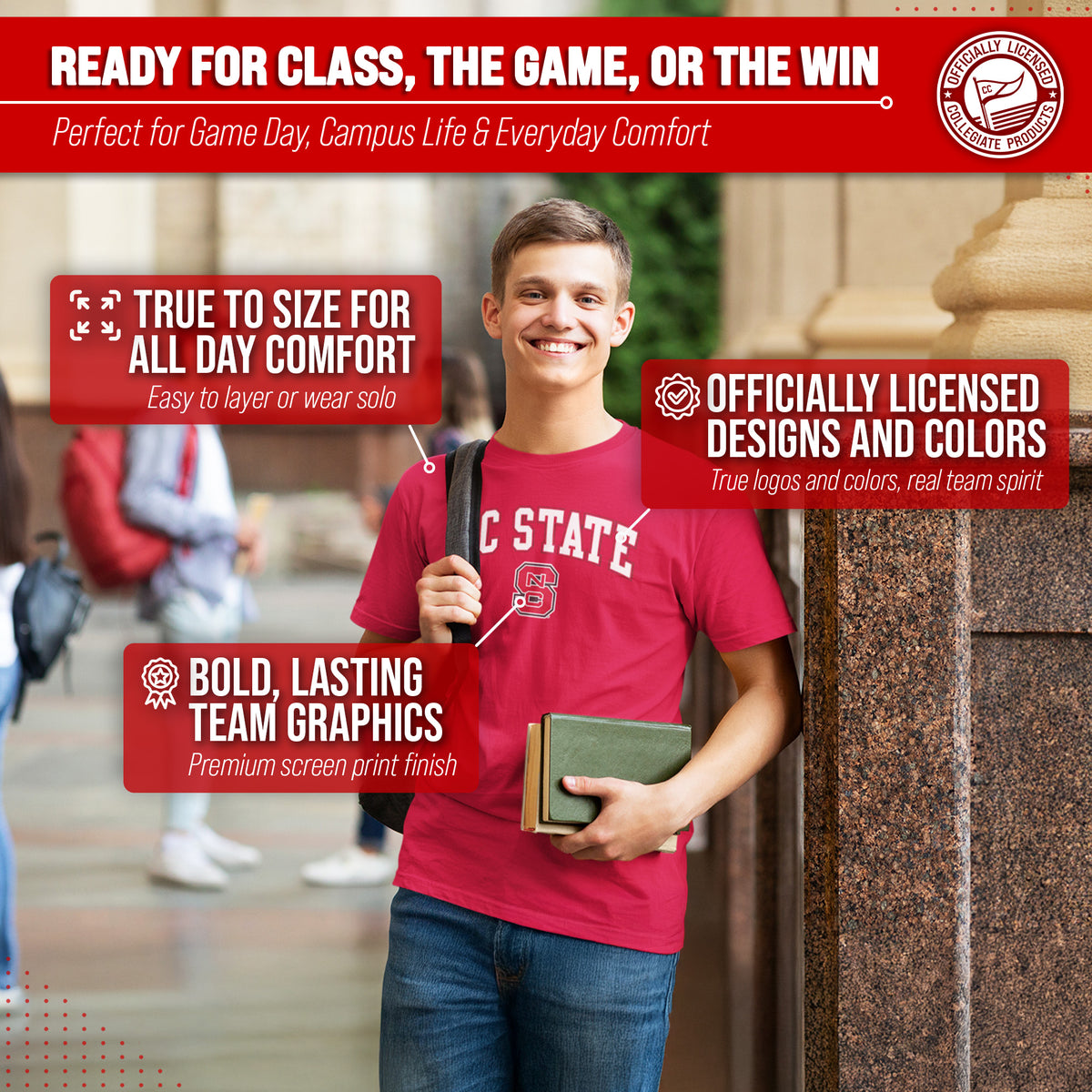 NC State Wolfpack Gameday Cotton T-Shirt for Men and Women