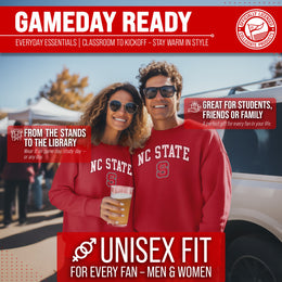 NC State Wolfpack Adult Arch & Logo Soft Style Gameday Crewneck Sweatshirt - Red
