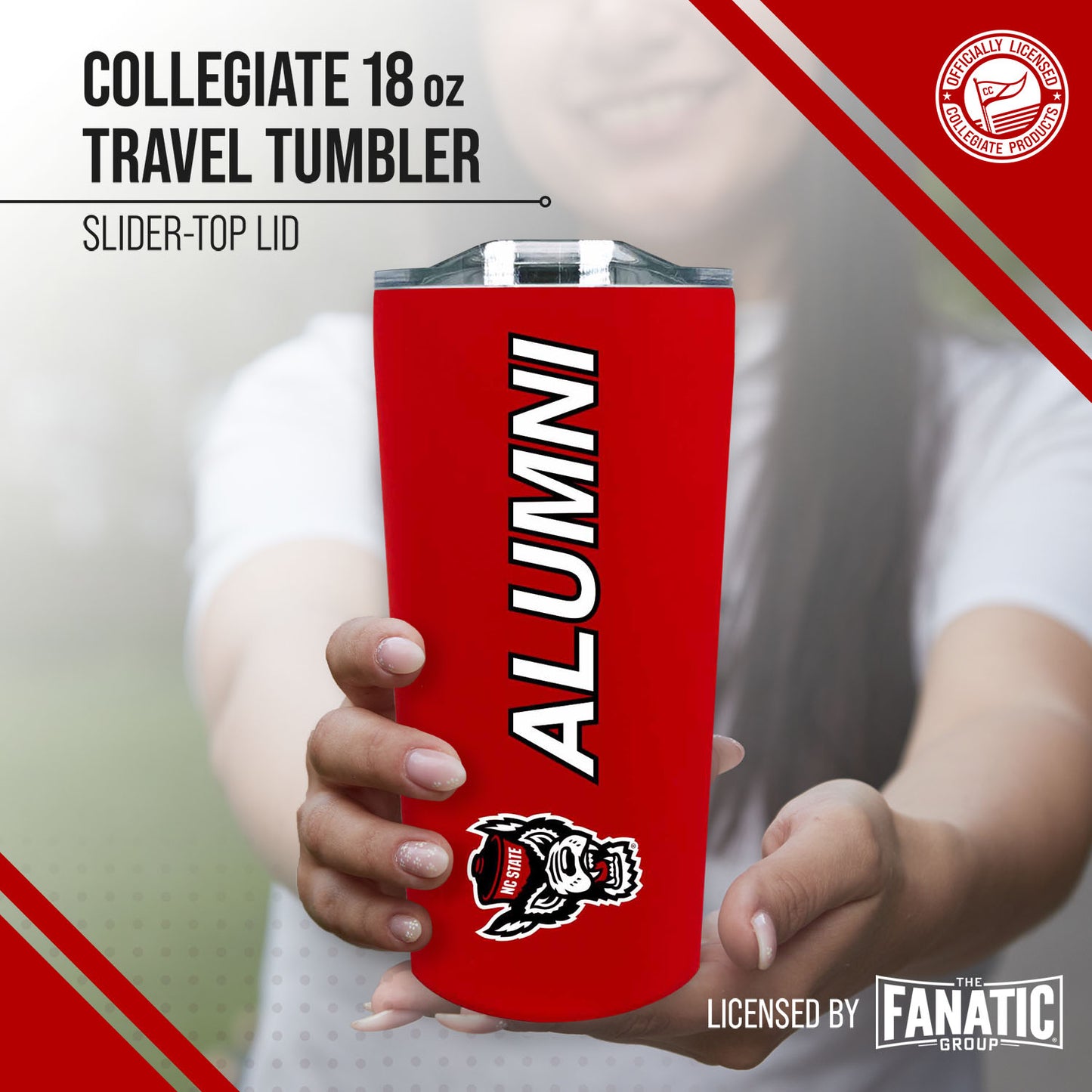 NC State Wolfpack Collegiate Stainless Steel Travel Tumbler for Alumni - Red