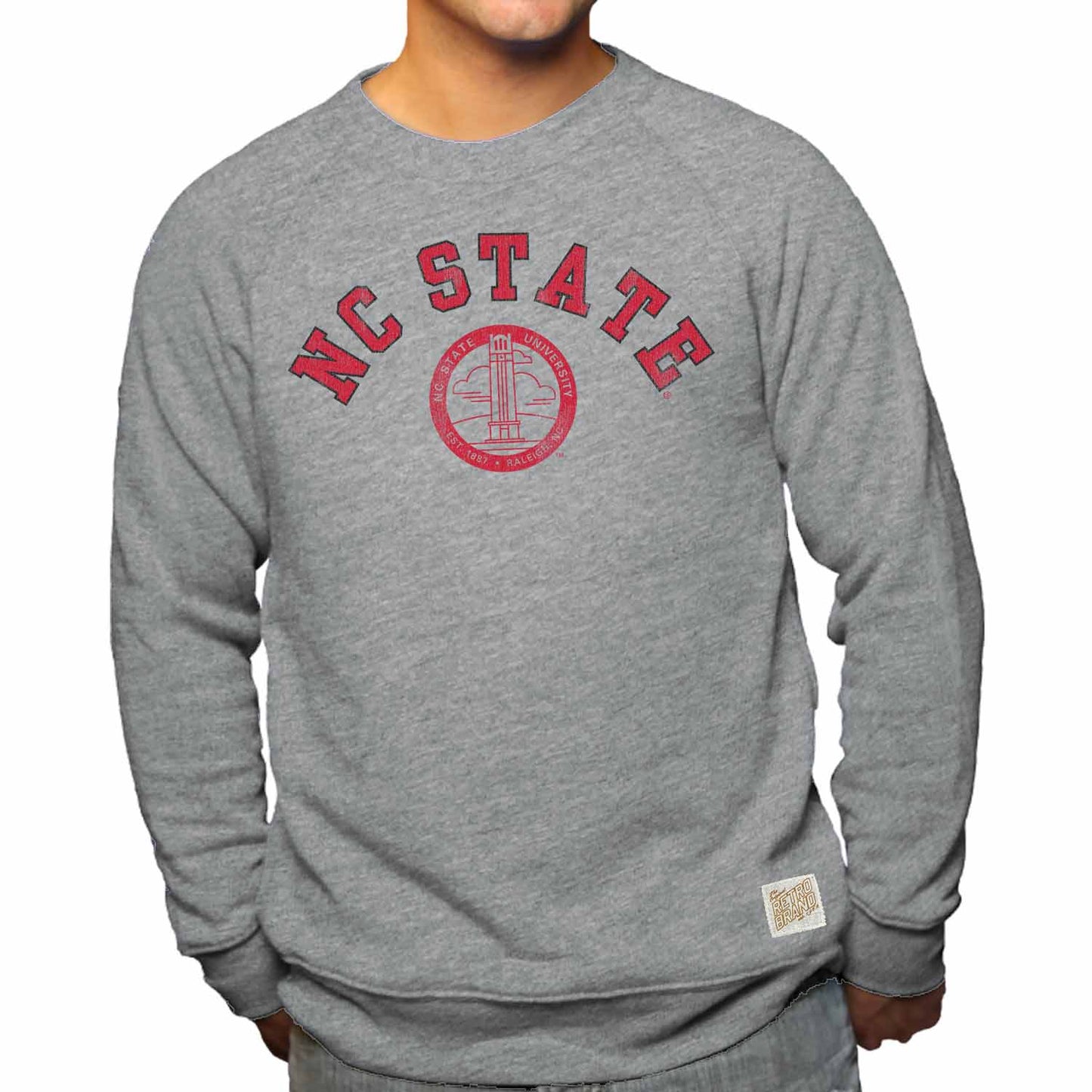 NC State Wolfpack College Gray University Seal Crewneck Sweatshirt - Gray