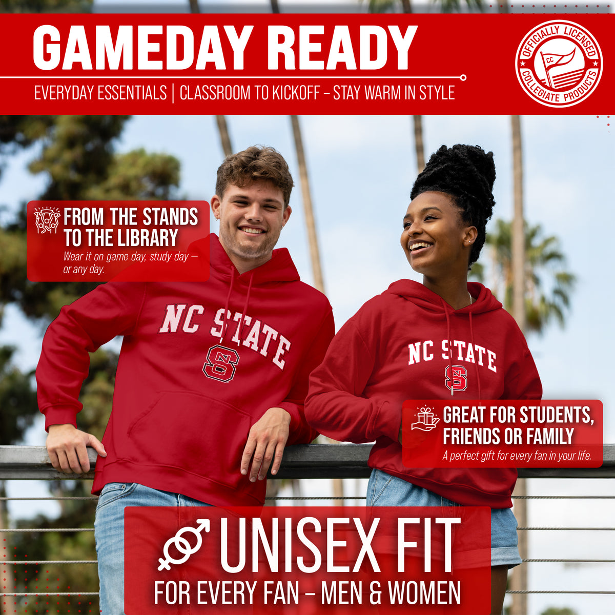 NCST Arch & Logo Gameday Hoodie - Red