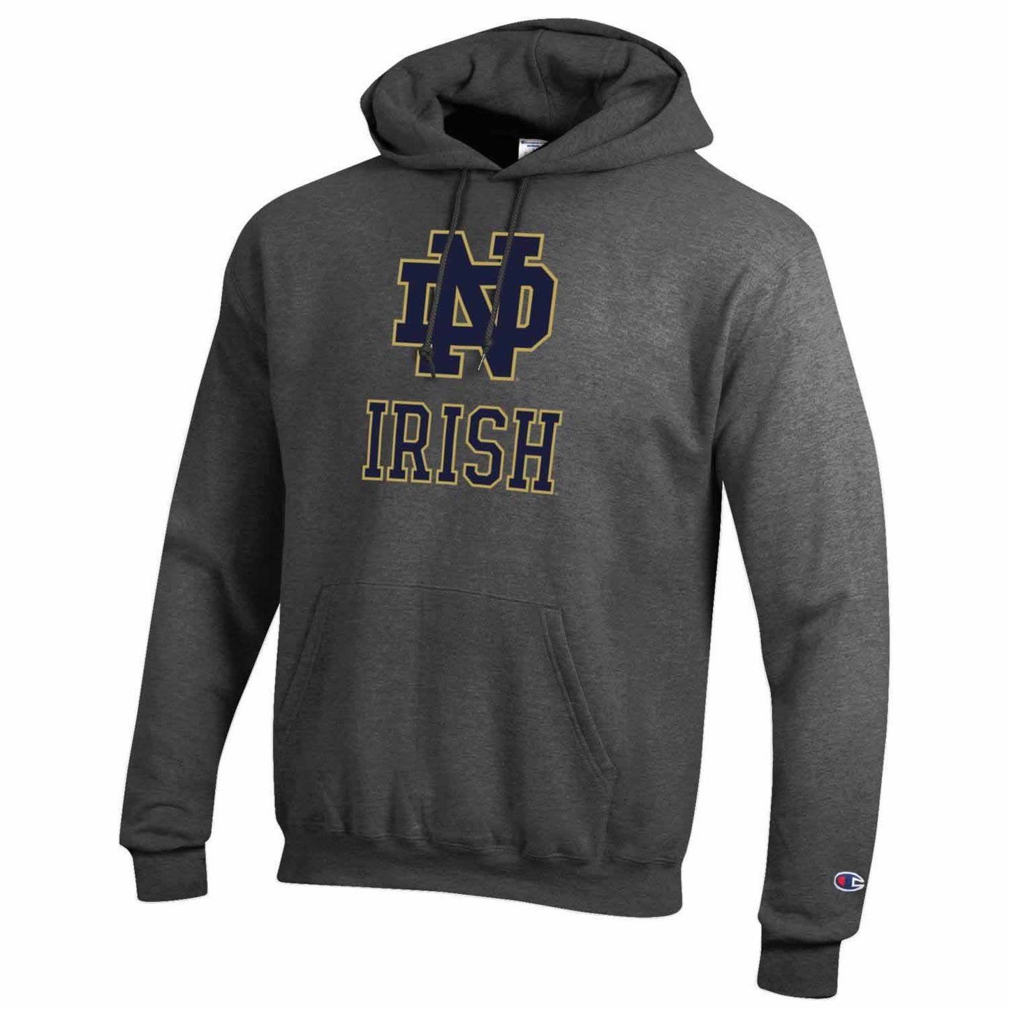 Notre Dame Fighting Irish Adult Mascot Fleece Hooded Sweatshirt - Charcoal