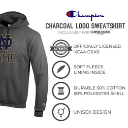Notre Dame Fighting Irish Adult Mascot Fleece Hooded Sweatshirt - Charcoal
