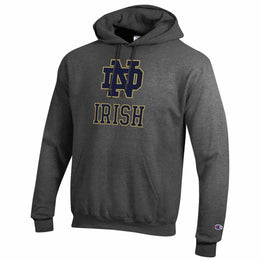 Notre Dame Fighting Irish Adult Mascot Fleece Hooded Sweatshirt - Charcoal