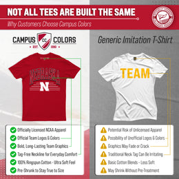 Nebraska Cornhuskers NCAA Adult Unisex Overtime Classics T-Shirt - Red