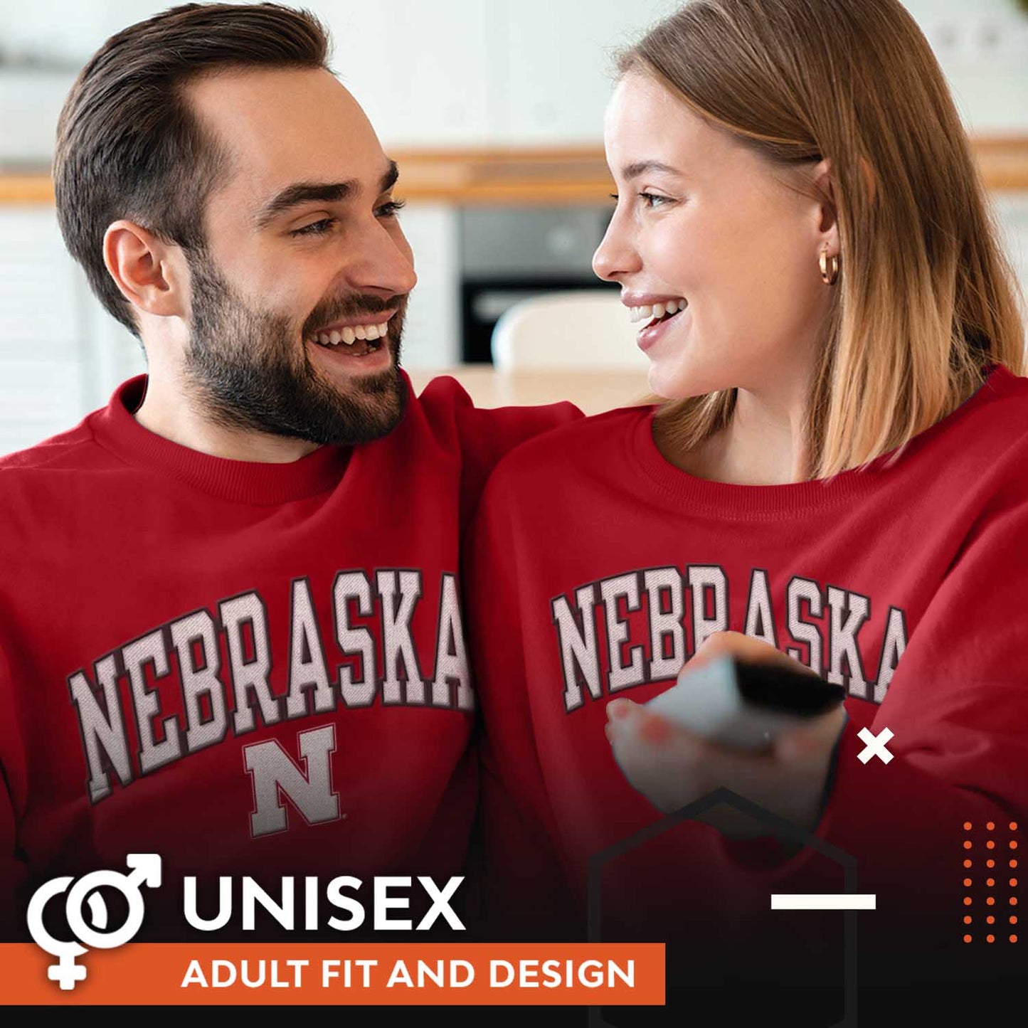 Nebraska Cornhuskers NCAA Adult Tackle Twill Crewneck Sweatshirt - Red